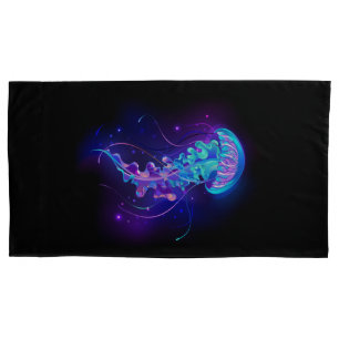 Vibrant Colour Glowing Jellyfish Pillowcase