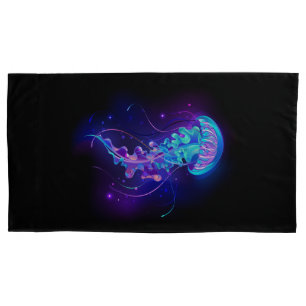 Vibrant Colour Glowing Jellyfish Pillowcase