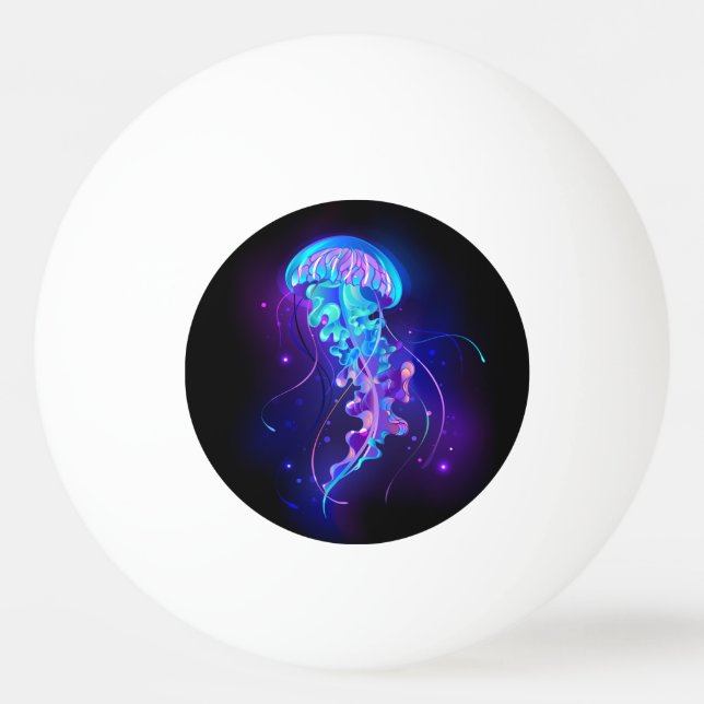 Vibrant Colour Glowing Jellyfish Ping Pong Ball (Front)
