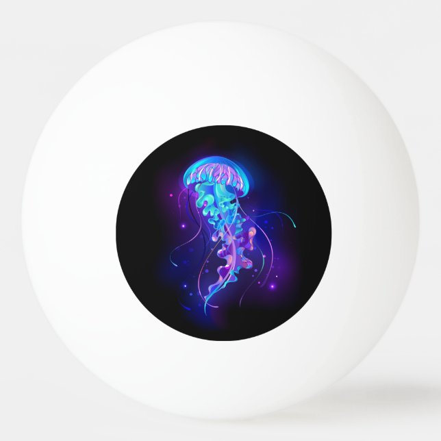 Vibrant Colour Glowing Jellyfish Ping Pong Ball (Front)