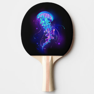 Vibrant Colour Glowing Jellyfish Ping Pong Paddle