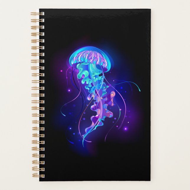 Vibrant Colour Glowing Jellyfish Planner (Front)