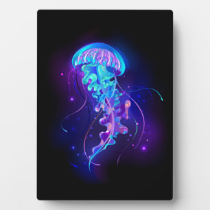 Vibrant Colour Glowing Jellyfish Plaque