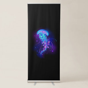 Vibrant Colour Glowing Jellyfish Retractable Banner