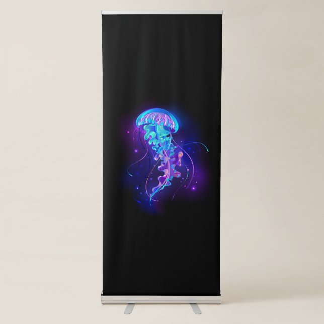 Vibrant Colour Glowing Jellyfish Retractable Banner (Front)