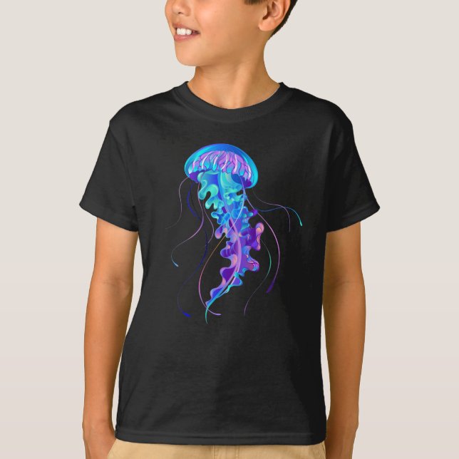 Vibrant Colour Glowing Jellyfish T-Shirt (Front)