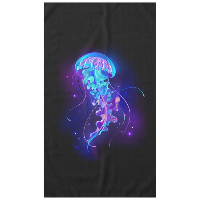 Vibrant Colour Glowing Jellyfish Tablecloth (Front)