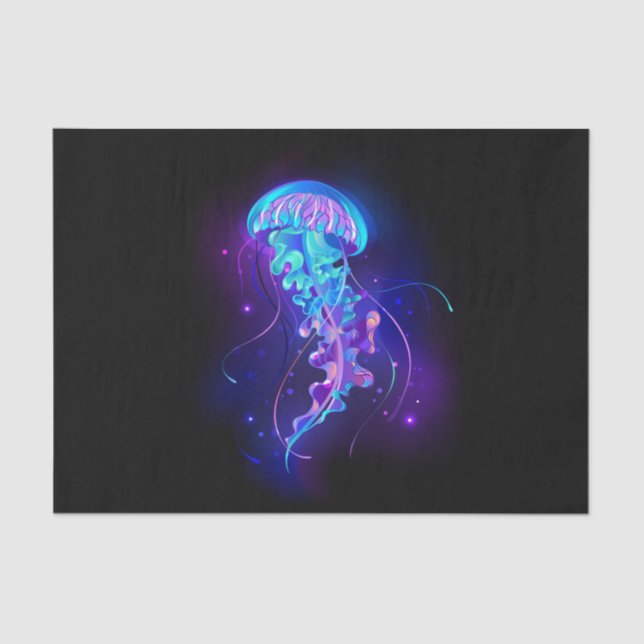 Vibrant Colour Glowing Jellyfish Tissue Paper (Front)