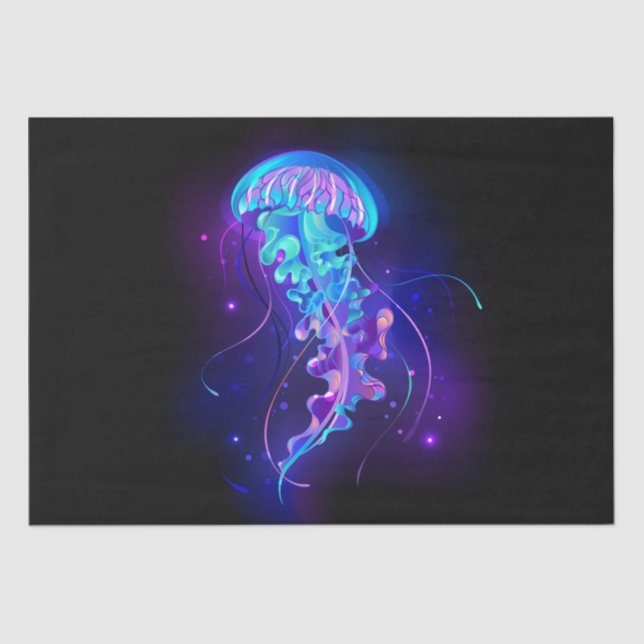 Vibrant Colour Glowing Jellyfish Tissue Paper (Front)