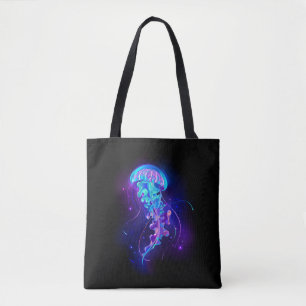 Vibrant Colour Glowing Jellyfish Tote Bag