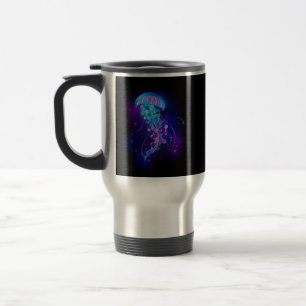 Vibrant Colour Glowing Jellyfish Travel Mug