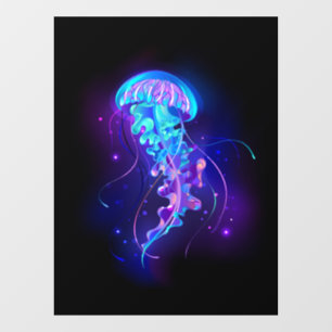 Vibrant Colour Glowing Jellyfish Window Cling