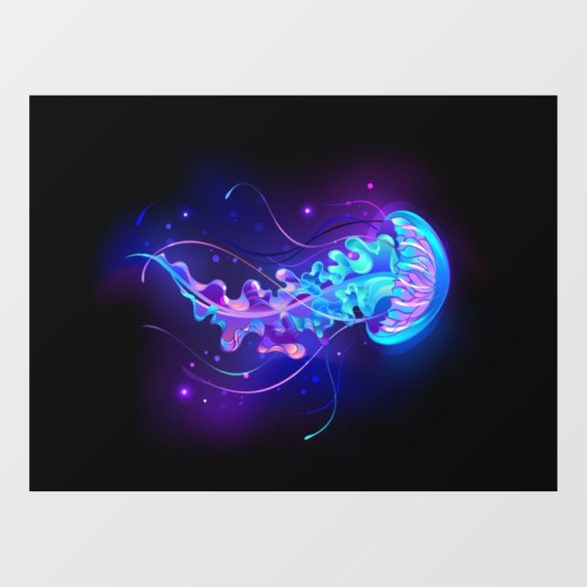 Vibrant Colour Glowing Jellyfish Window Cling (Sheet)