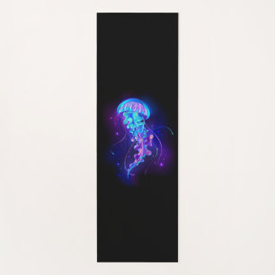 Vibrant Colour Glowing Jellyfish Yoga Mat
