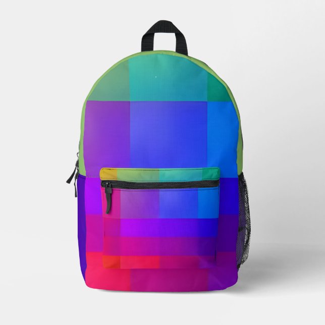Vibrant Colour Grid Backpack (Front)