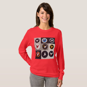 Vibrant Colour Logo Printed T-Shirt for Women