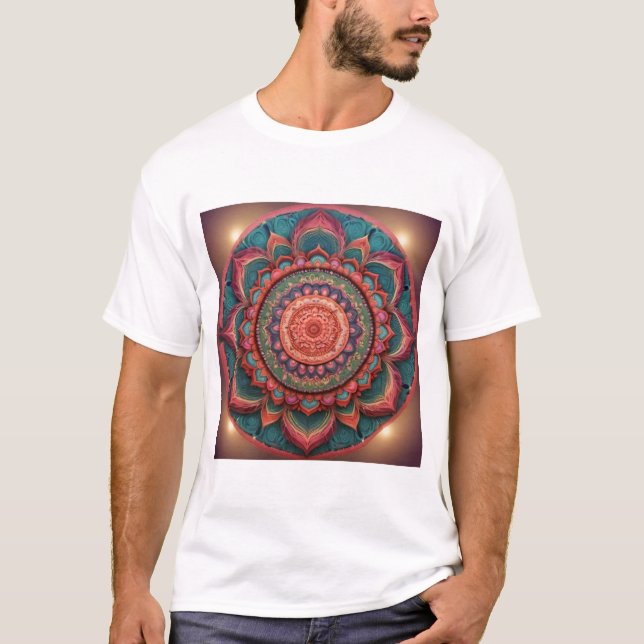 Vibrant Colour Mandala T-Shirt (Front)