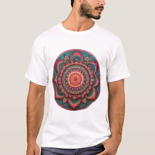 Vibrant Colour Mandala T-Shirt (Front)