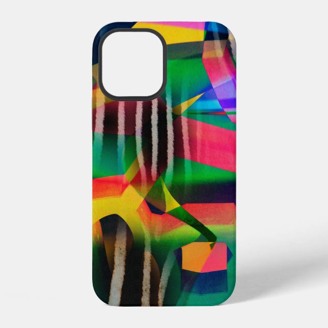 vibrant colour mixed digital pattern design made w iPhone case (Back)