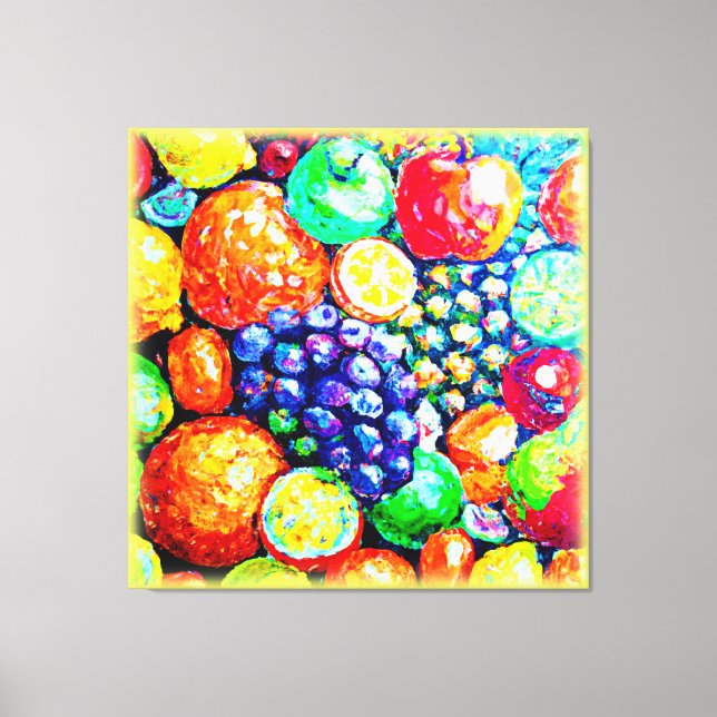 Vibrant Colour of Fruits. Buy Now Canvas Print (Front)