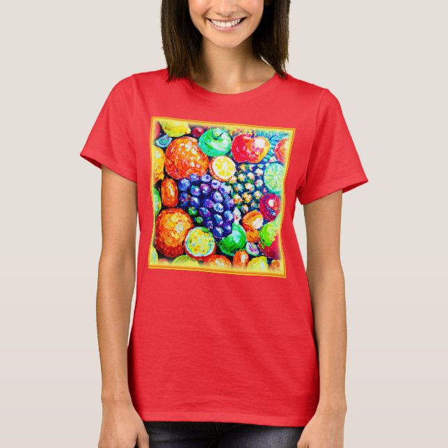 Vibrant Colour of Fruits. Buy Now T-Shirt (Front)