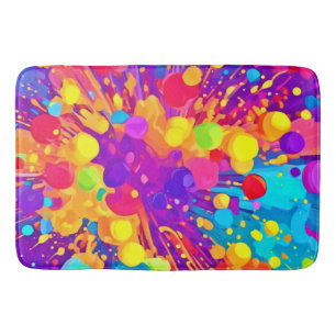 Vibrant Colour Spatter Bath Mat