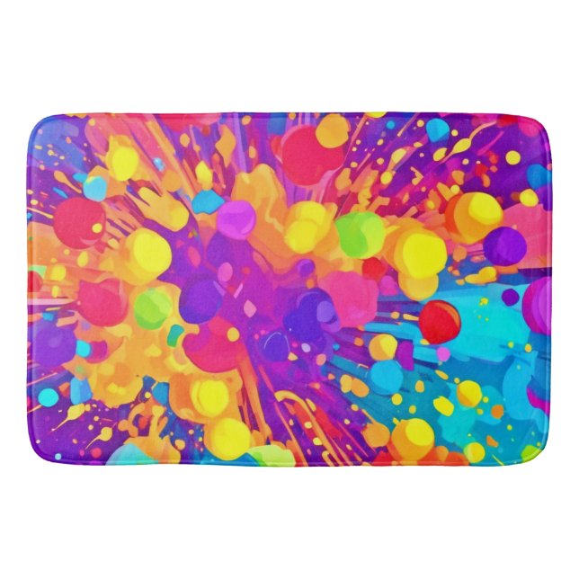 Vibrant Colour Spatter Bath Mat (Front)