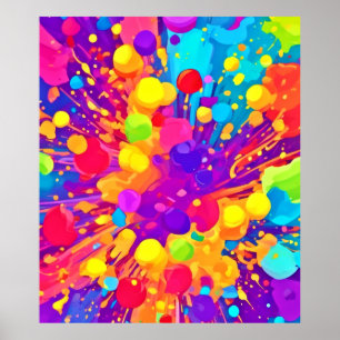 Vibrant Colour Spatter Poster