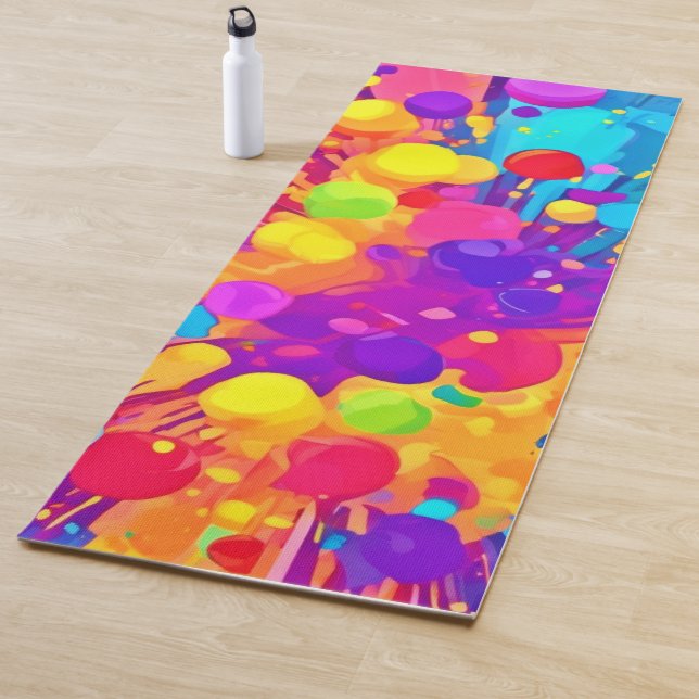 Vibrant Colour Spatter Yoga Mat (In Situ)
