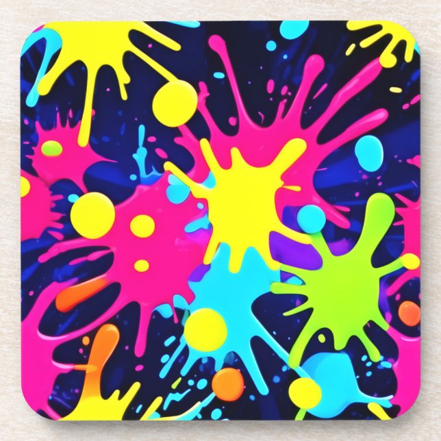 Vibrant Colour Splash Coaster (Front)
