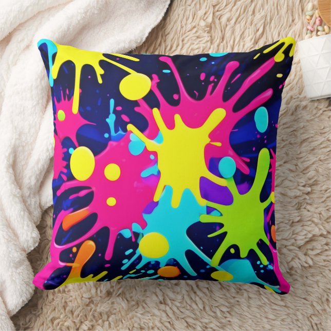 Vibrant Colour Splash Cushion (Blanket)