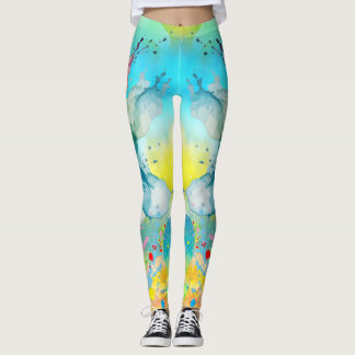 Vibrant Colour Splash Graphic Leggings