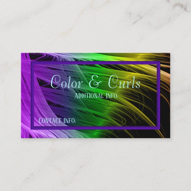 Vibrant Colour Strands Business Card (Front)