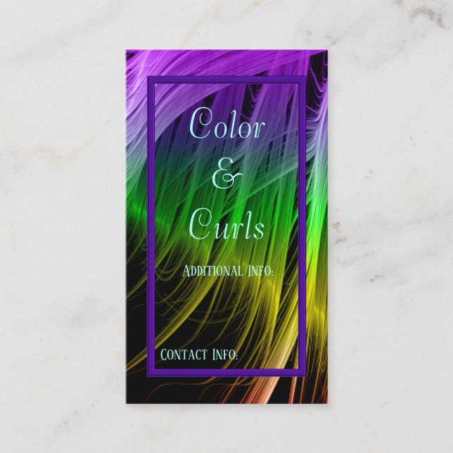 Vibrant Colour Strands Business Card 2 (Front)