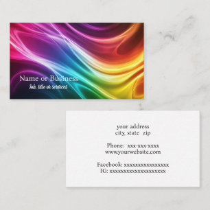 Vibrant colour swirls business card
