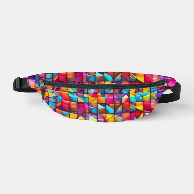 Vibrant Colour Tile Mosaic  Bum Bags (Front)