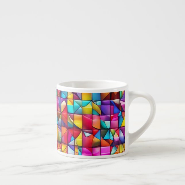 Vibrant Colour Tile Mosaic  Espresso Cup (Right)