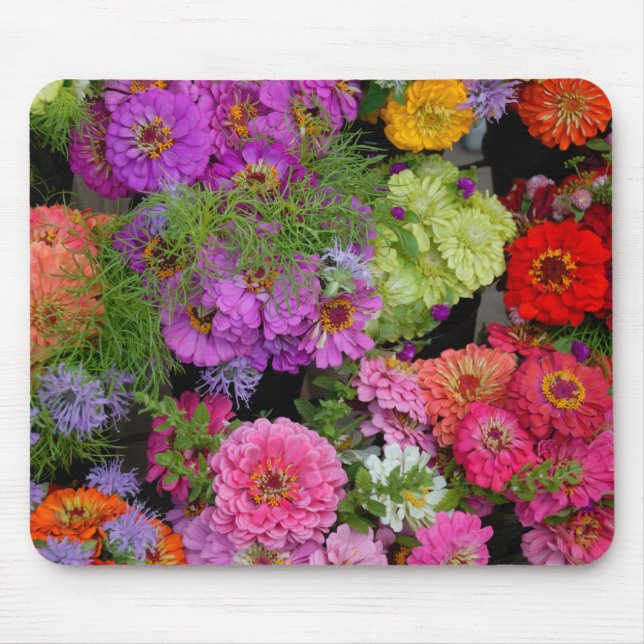 Vibrant coloured daisies mouse mat (Front)