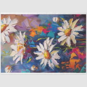 Vibrant Coloured Daisy Flowers Decoupage Tissue Paper