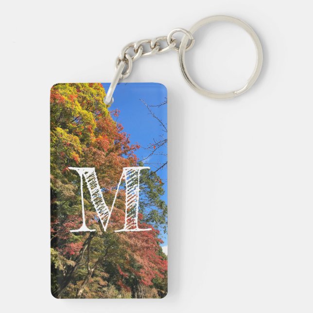 Vibrant Coloured Maples Key Ring (Back)
