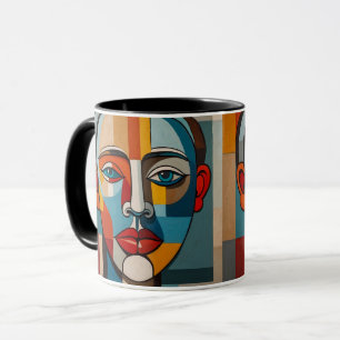 Vibrant Colourful Abstract Face Painting  Mug
