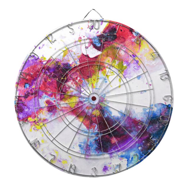Vibrant Colourful Abstract Painting Dartboard (Front)