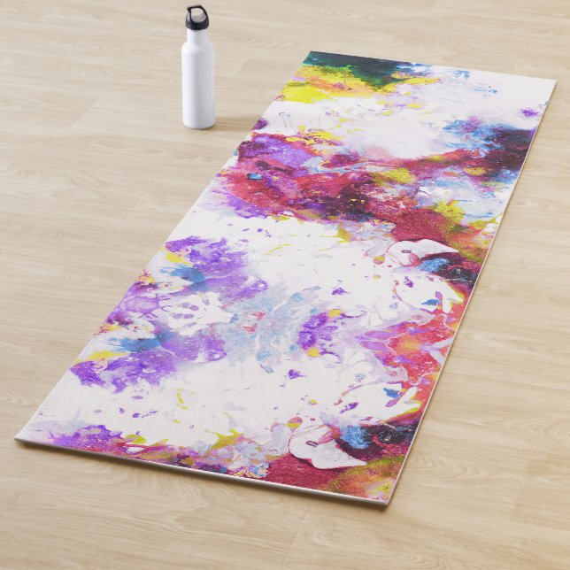 Vibrant Colourful Abstract Painting Yoga Mat (In Situ)