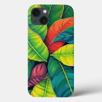 Vibrant Colourful Banana Foliage Pattern
