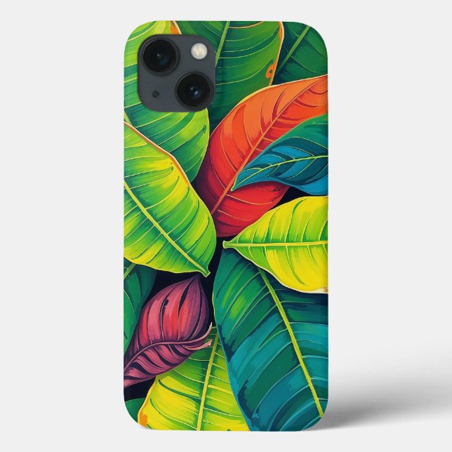 Vibrant Colourful Banana Foliage Pattern Case-Mate iPhone Case (Back)