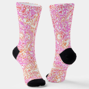 Vibrant Colourful Bohemian Trippy Abstract Marble Socks