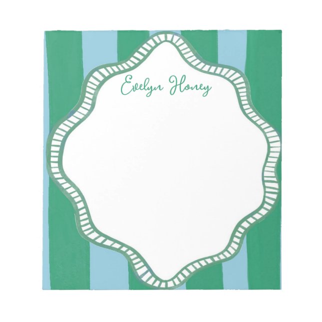 Vibrant Colourful Bold Colours Wavy Border Notepad (Front)