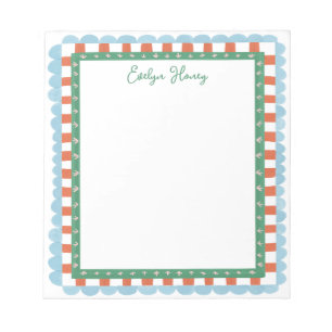 Vibrant Colourful Bold Colours Wavy Border Notepad