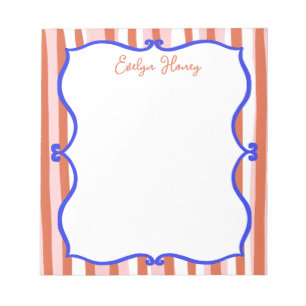 Vibrant Colourful Bold Colours Wavy Border Notepad