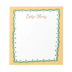 Vibrant Colourful Bold Colours Wavy Border Notepad